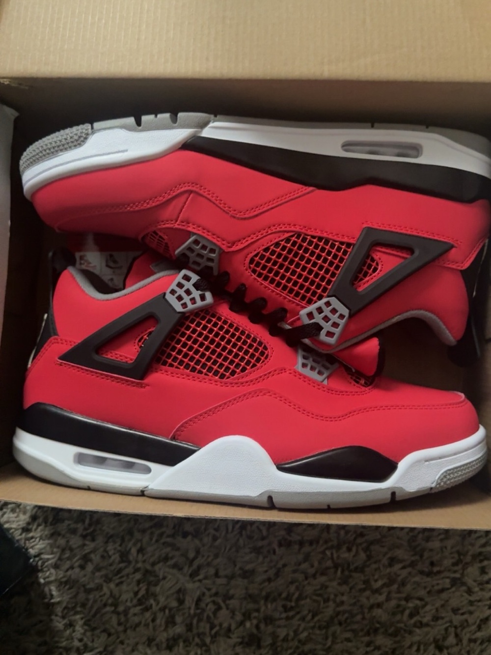 Jordan Men's Red and Black Retro Sneakers